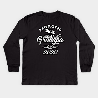 New great grandpa - Promoted to great grandpa est. 2020 Kids Long Sleeve T-Shirt